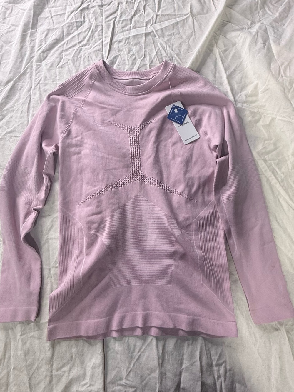 Atteaco Seamless Light Pink Long Sleeve Athletic Top